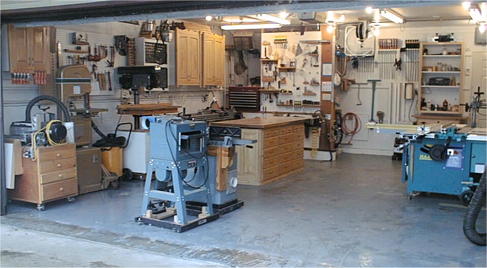 my woodworking shop is located in a standard two car garage it is ...