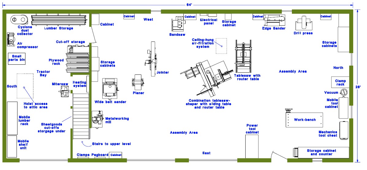 Woodworking Shop Layout Plans 16 X 24