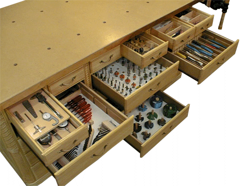 Workbench Cabinets with Drawers Plans